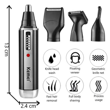 4in1 Rechargeable Nose Trimmer Beard Trimmer for Men Ear Eyebrow Nose Hair Trimmer for Nose and Ear Hair Removal Clean Machine